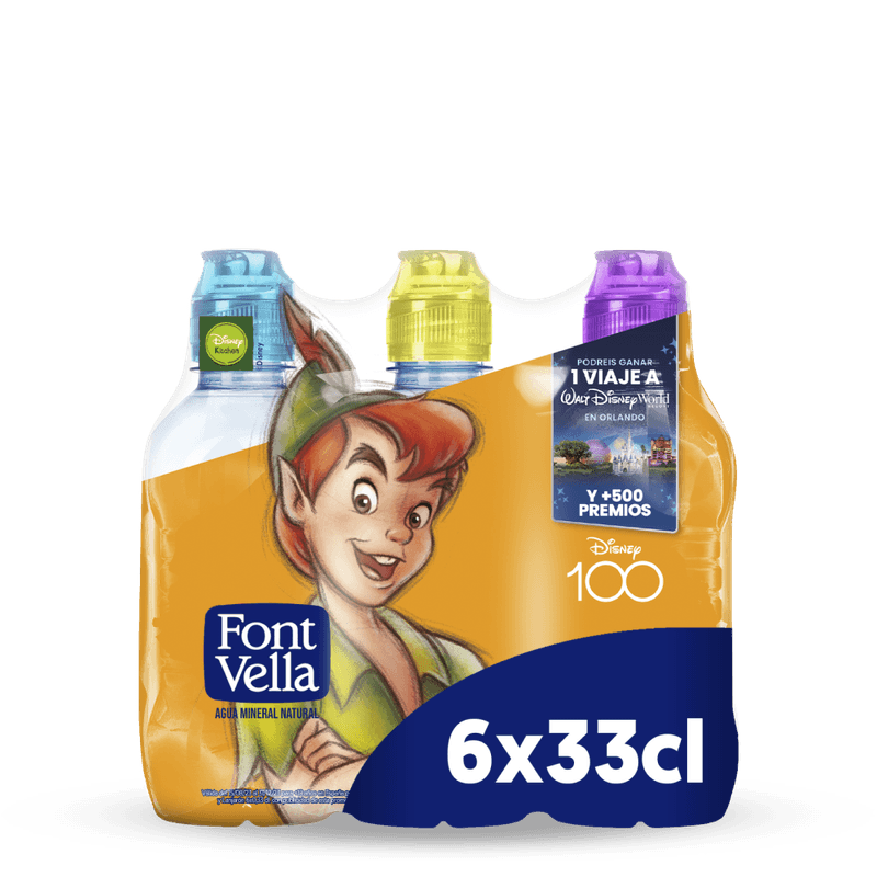 AGUA MINERAL NATURAL FONT VELLA BOTELLA KIDS 330ML C/TAPON INFANTIL, botella  agua niños 